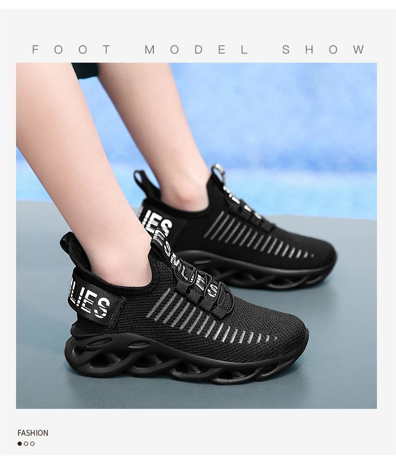Boy shoes - Boys Mesh Slip-On Sneakers – Breathable & Stylish Running Shoes for Kids