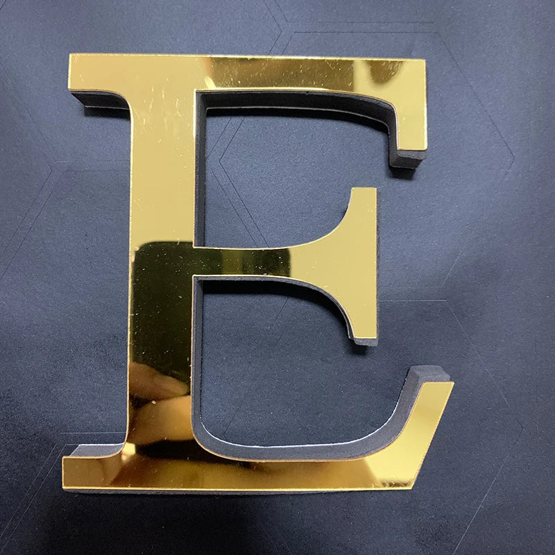 Gold Mirror Acrylic Wall Letters – DIY Peel & Stick English Alphabet Décor\ Living Room Decor – Wall Art, Curtains, Clocks, Furniture & More