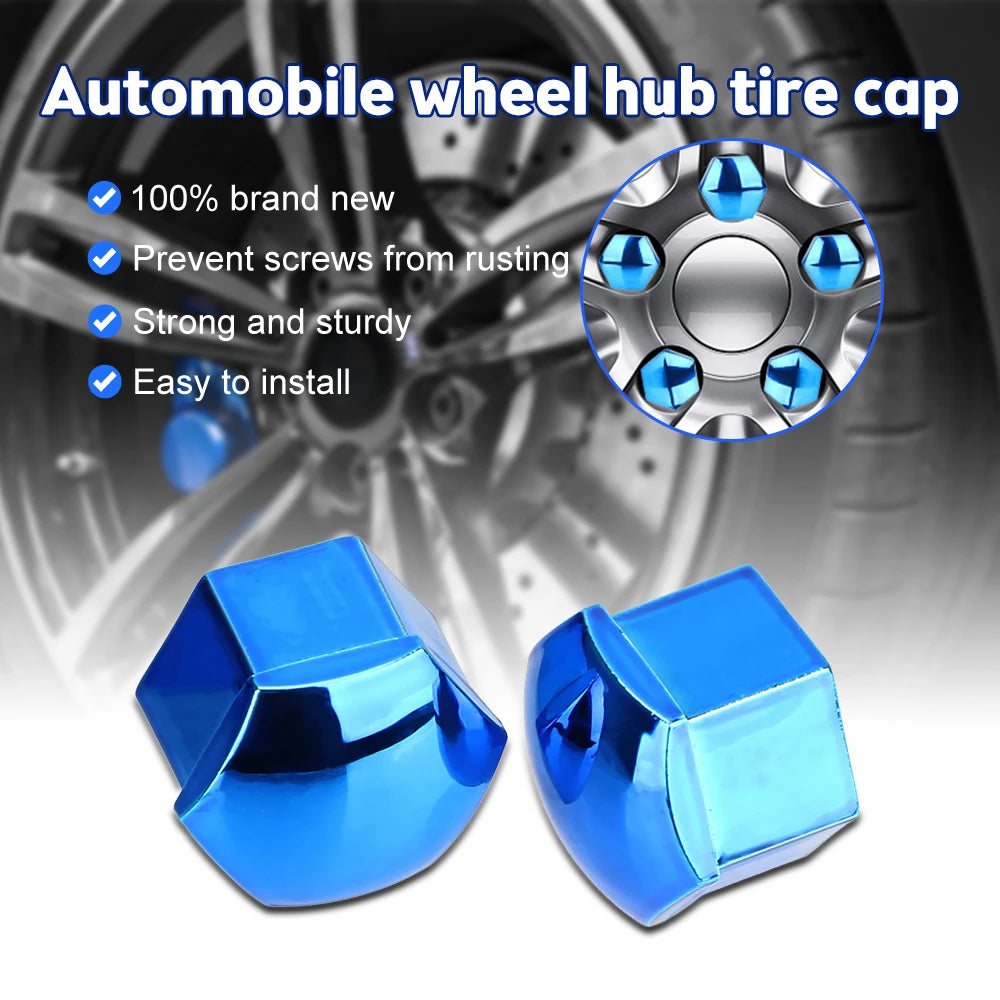 20Pcs Car Wheel Nut Covers – Hub Screw Protection Caps with Clamp (17/19/21mm)/Car