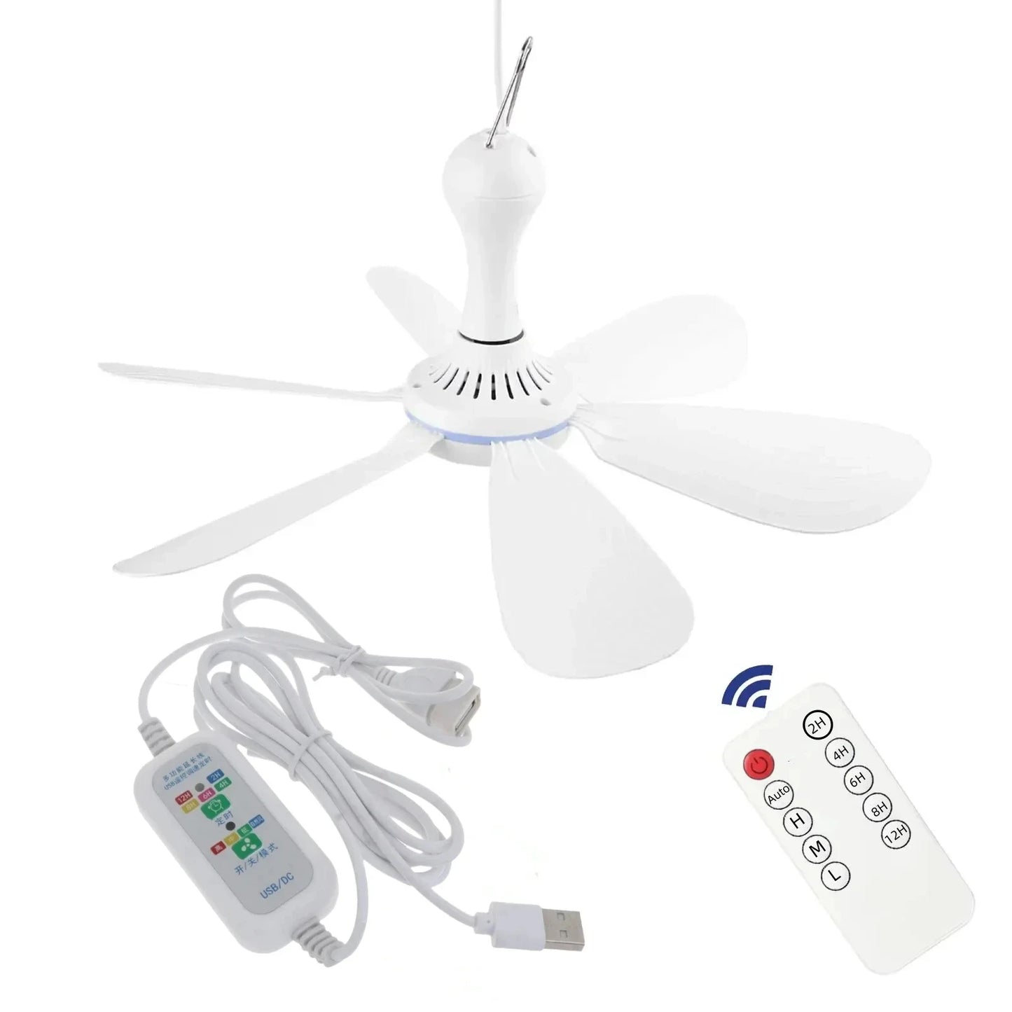 XIAOTREE USB Ceiling Fan with Remote – 6-Blade Portable Hanging Fan for Camping & Indoor Use\ Living Room Decor – Wall Art, Curtains, Clocks, Furniture & More