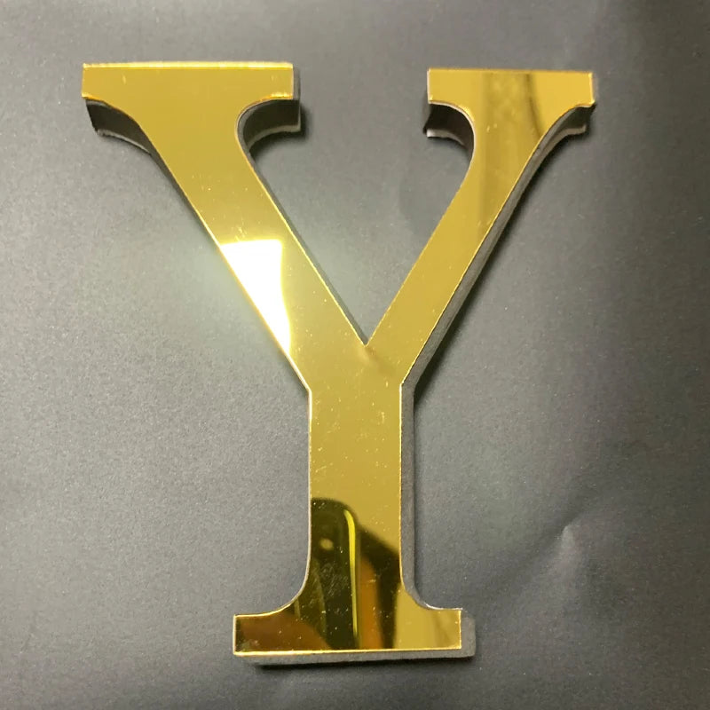 Gold Mirror Acrylic Wall Letters – DIY Peel & Stick English Alphabet Décor\ Living Room Decor – Wall Art, Curtains, Clocks, Furniture & More
