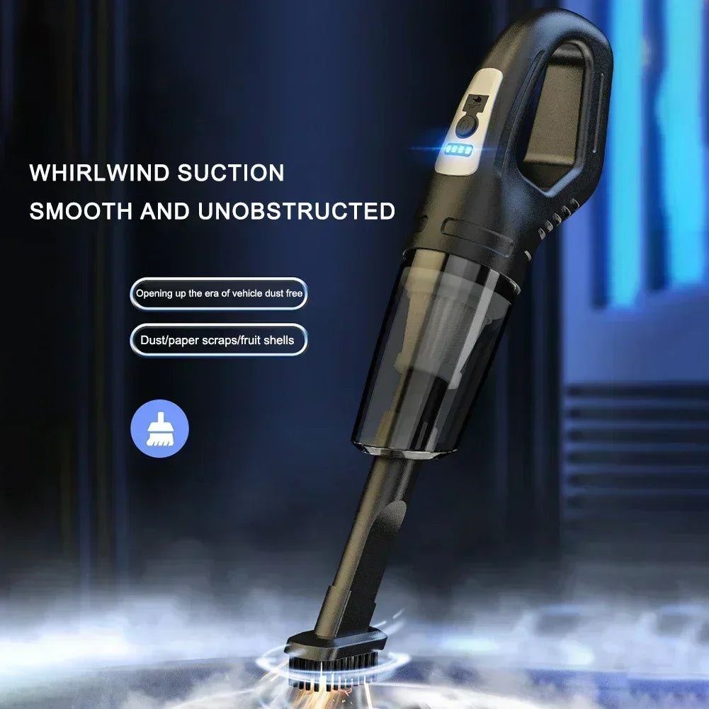 ZHIYU 120W Cordless Car Vacuum Cleaner – USB Rechargeable with Multiple Nozzles/Car