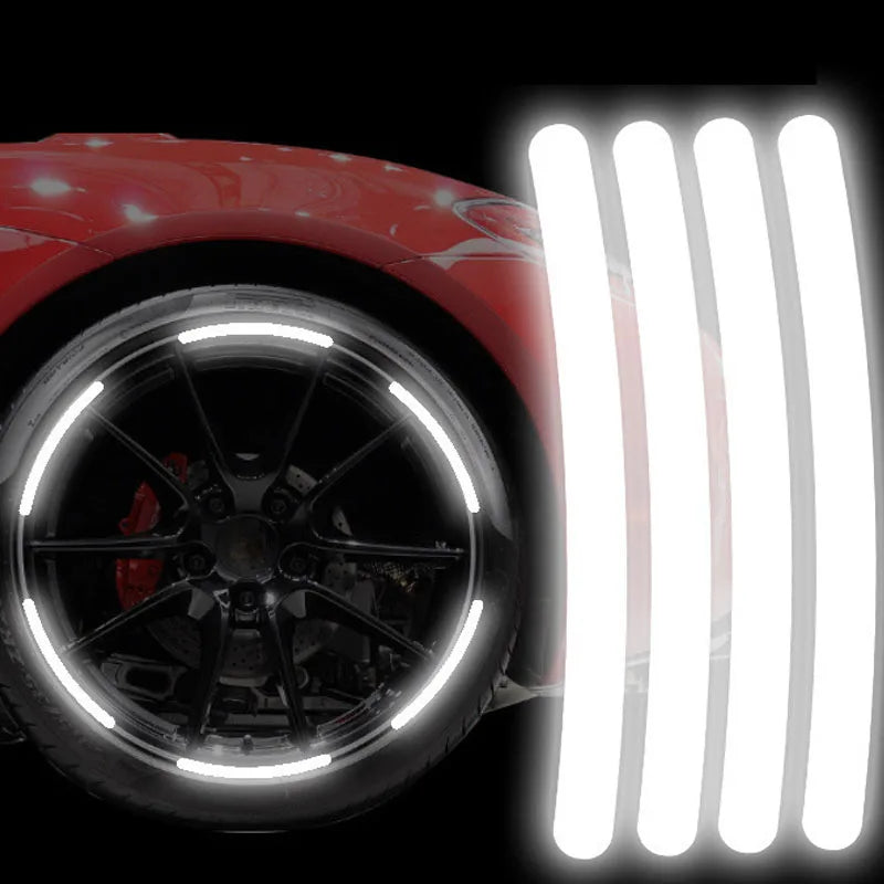 Reflective Car Wheel Hub Stripe Stickers – Luminous Safety Decals (20/40 Pcs)/Car