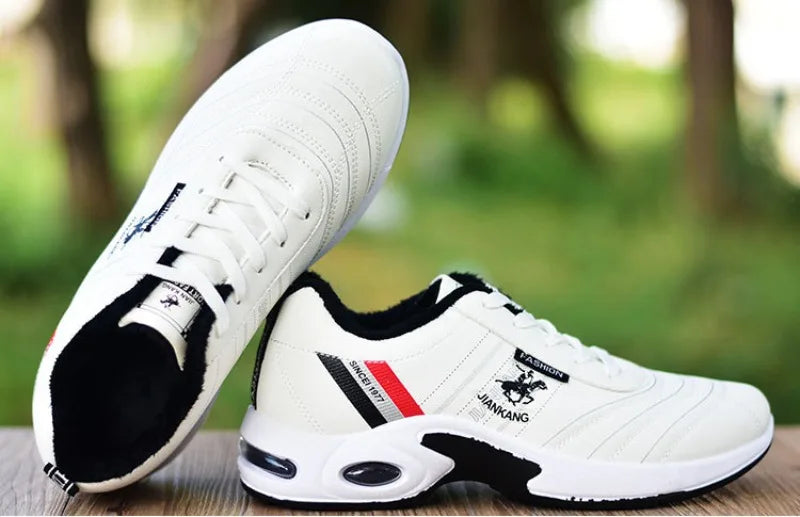 Men shoes - Men’s Board Sneakers – Breathable PU Casual Shoes with Height Boost & All-Season Comfort