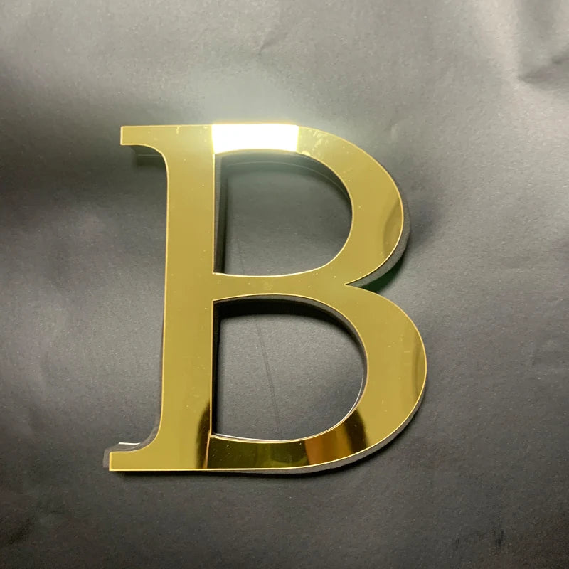 Gold Mirror Acrylic Wall Letters – DIY Peel & Stick English Alphabet Décor\ Living Room Decor – Wall Art, Curtains, Clocks, Furniture & More
