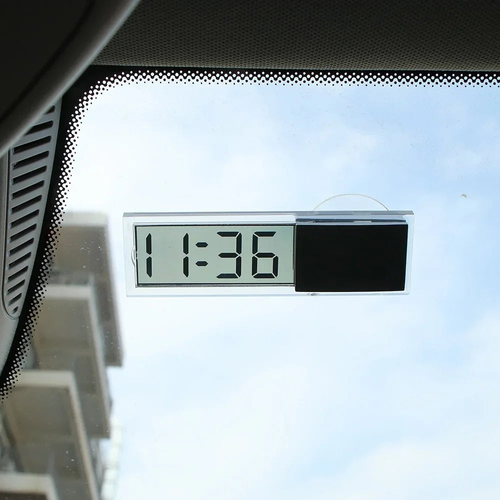 Mini LCD Digital Car Clock with Suction Cup – Dashboard or Windshield Mount/Car