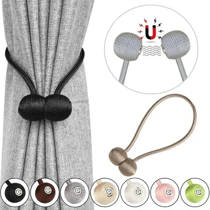 Magnetic Curtain Tiebacks – Solid Color Iron Pearl Buckles for Modern Drapes (No-Drill)\ Living Room Decor – Wall Art, Curtains, Clocks, Furniture & More