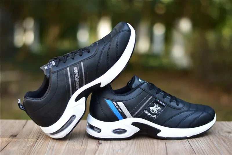 Men shoes - Men’s Board Sneakers – Breathable PU Casual Shoes with Height Boost & All-Season Comfort