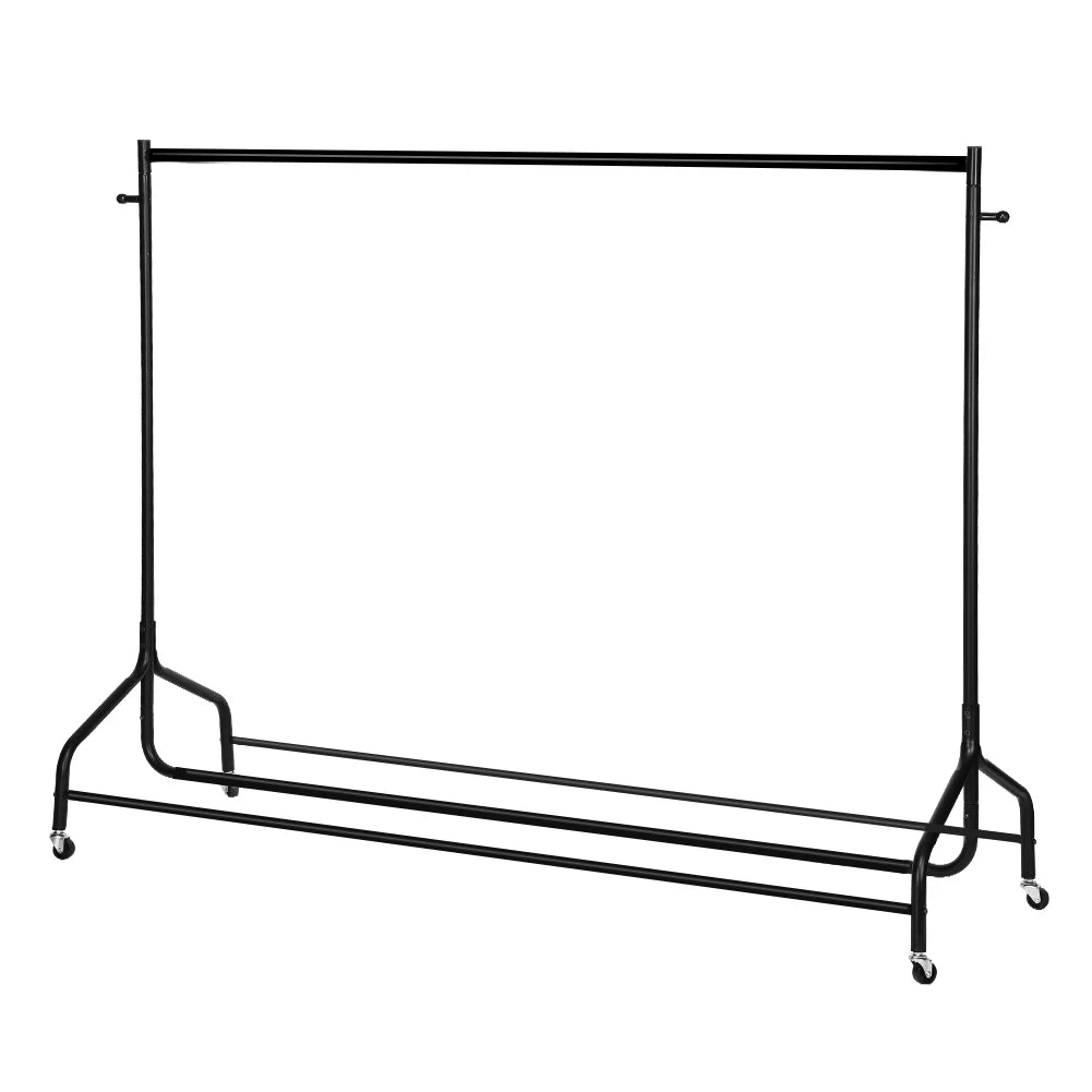 Simple 6FT Floor Hanger with Wheels – Black Metal Drying Rack (1.8m)\ Living Room Decor – Wall Art, Curtains, Clocks, Furniture & More