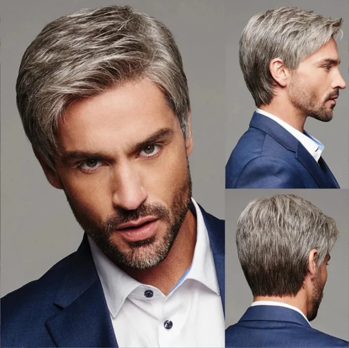 Men’s Long Straight Wig – Natural-Looking 26"+ Synthetic Hair for Daily Use/Crown & Glory Wigs