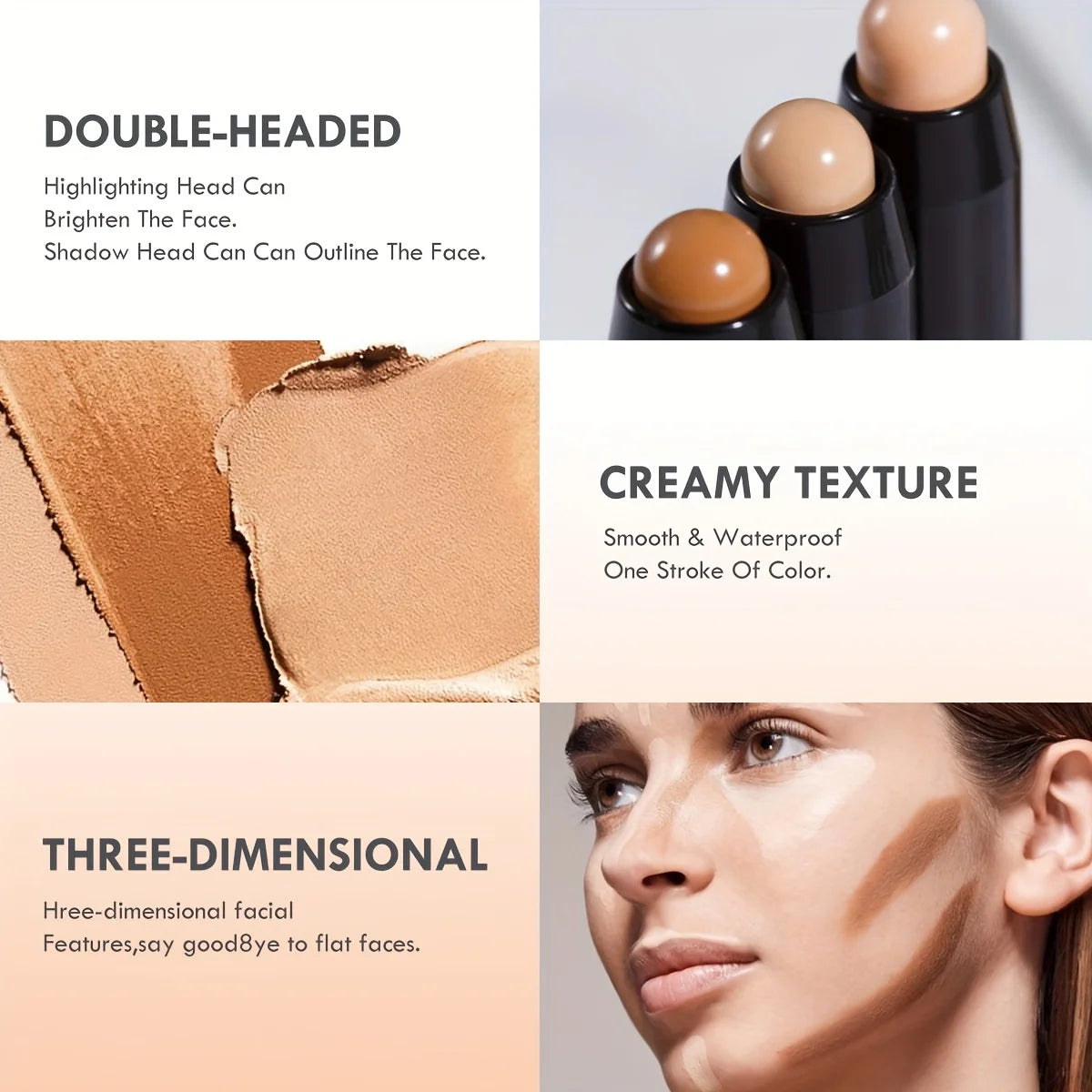 Makeup and face - Glow & Define Cream – Bronzer & Highlighter Duo for Radiant, Sculpted Looks
