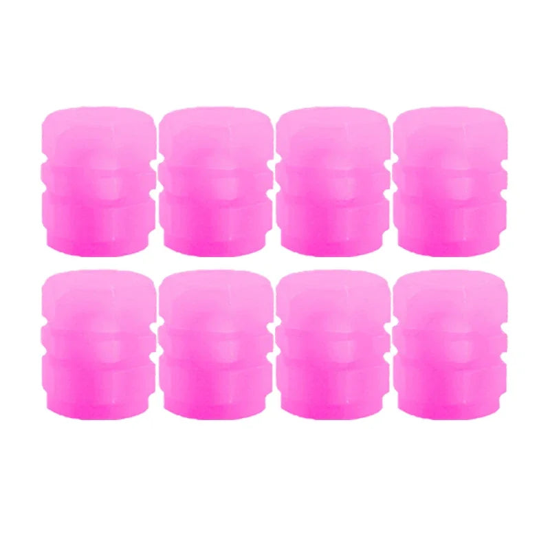 Luminous Valve Stem Caps – Glow-in-the-Dark Tire Covers for Cars & Motorcycles (Fluorescent Pink, Green, Blue)/Car