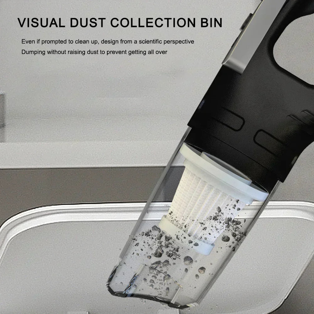 ZHIYU 120W Cordless Car Vacuum Cleaner – USB Rechargeable with Multiple Nozzles/Car