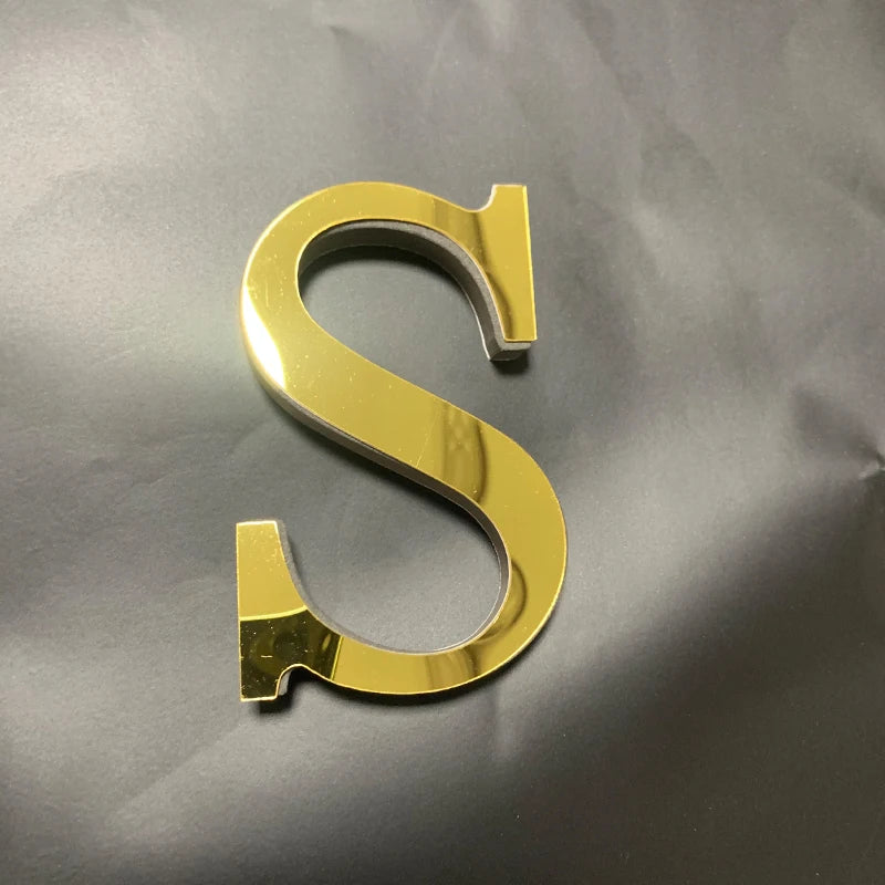 Gold Mirror Acrylic Wall Letters – DIY Peel & Stick English Alphabet Décor\ Living Room Decor – Wall Art, Curtains, Clocks, Furniture & More