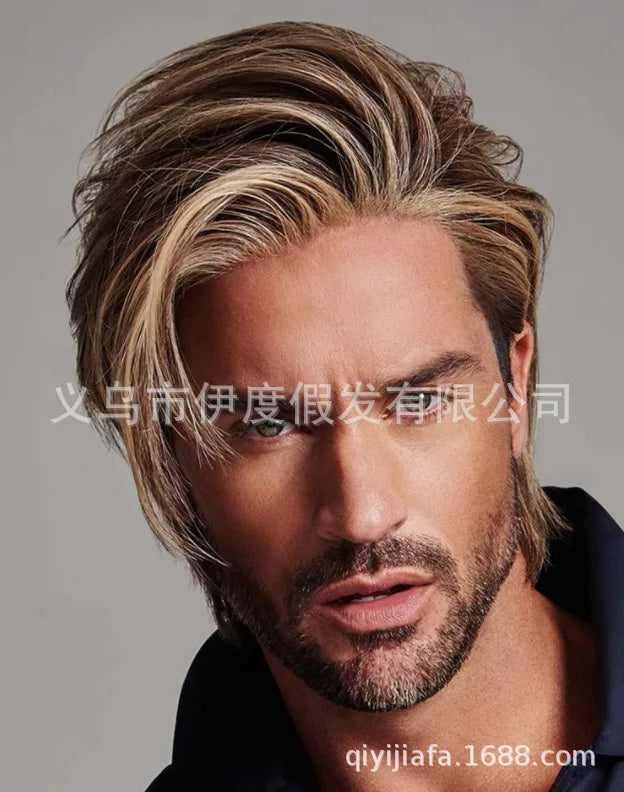 Men’s Long Straight Wig – Natural-Looking 26"+ Synthetic Hair for Daily Use/Crown & Glory Wigs