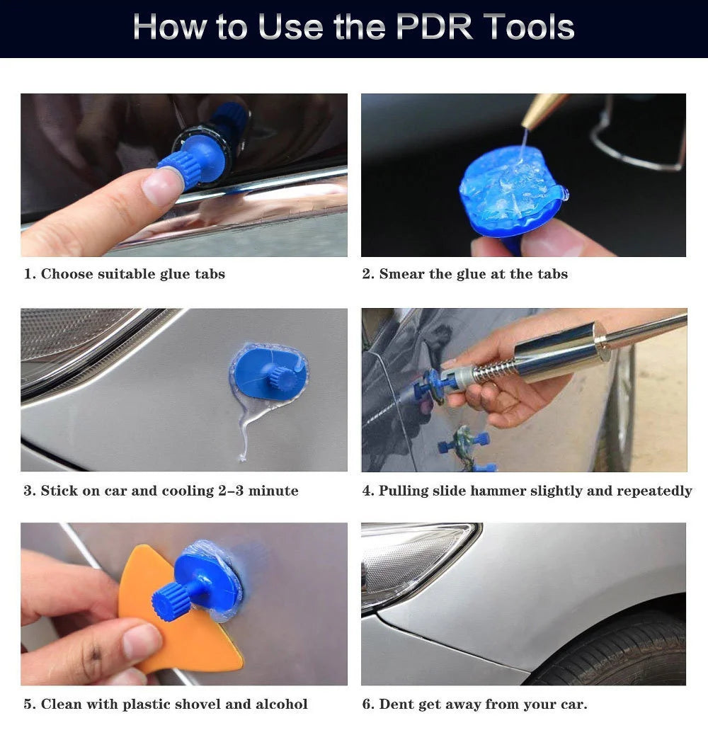 Professional Car Dent Repair Tool Kit – Slide Hammer & Dent Puller for Auto Body Damage/Car