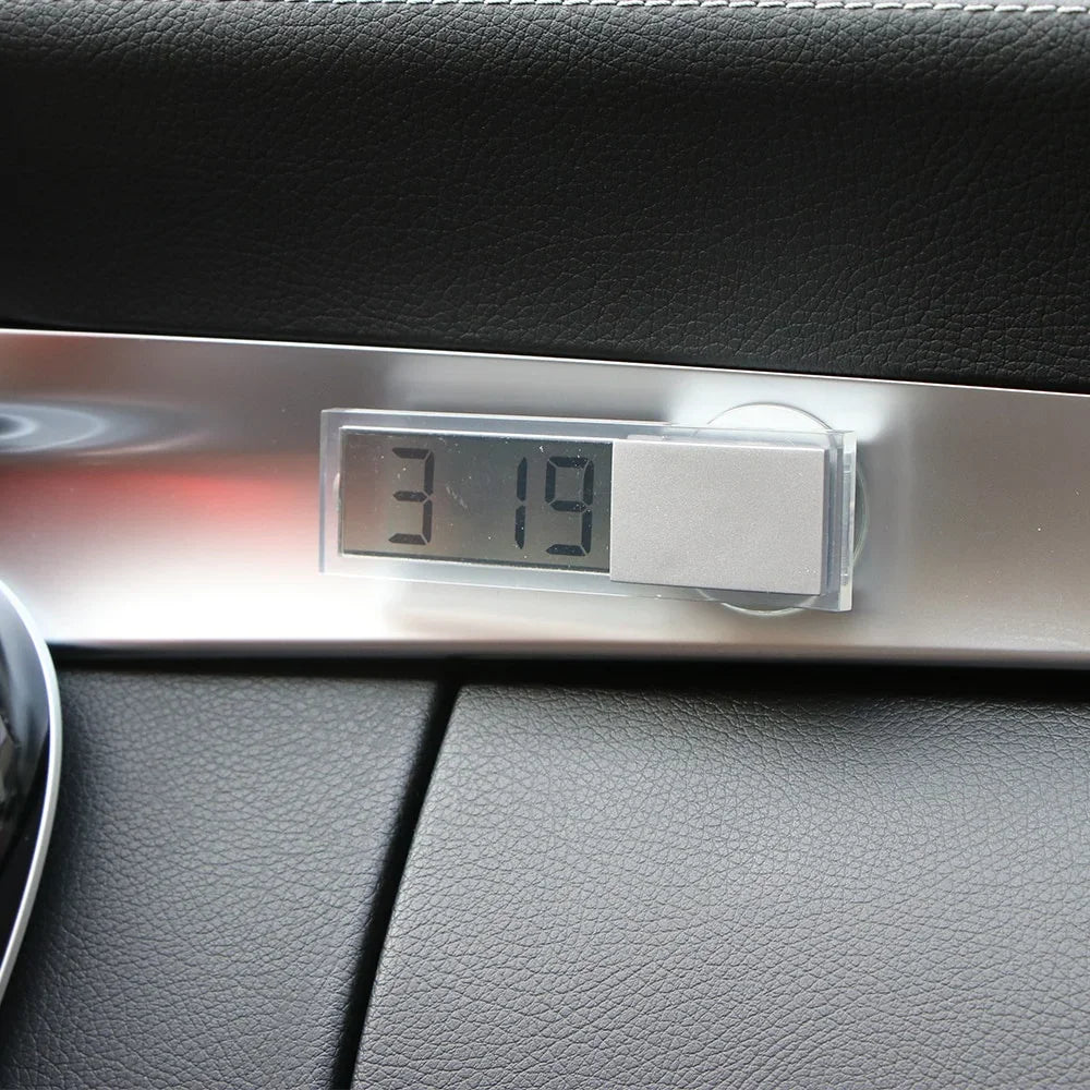 Mini LCD Digital Car Clock with Suction Cup – Dashboard or Windshield Mount/Car