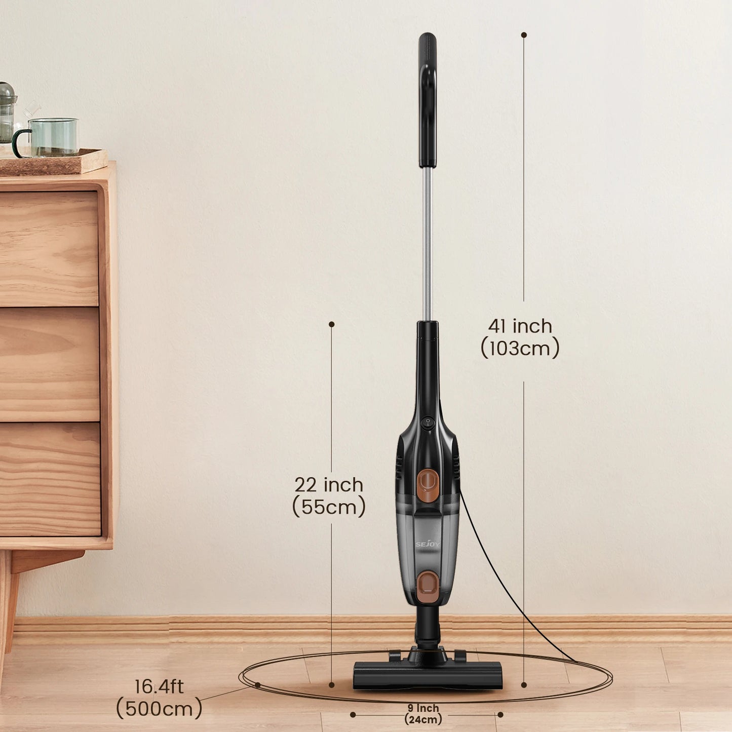 SEJOYS 2-in-1 Corded Stick Vacuum Cleaner – 15KPa Suction with HEPA Filter for Home, Carpet & Pet Hair\ Living Room Decor – Wall Art, Curtains, Clocks, Furniture & More