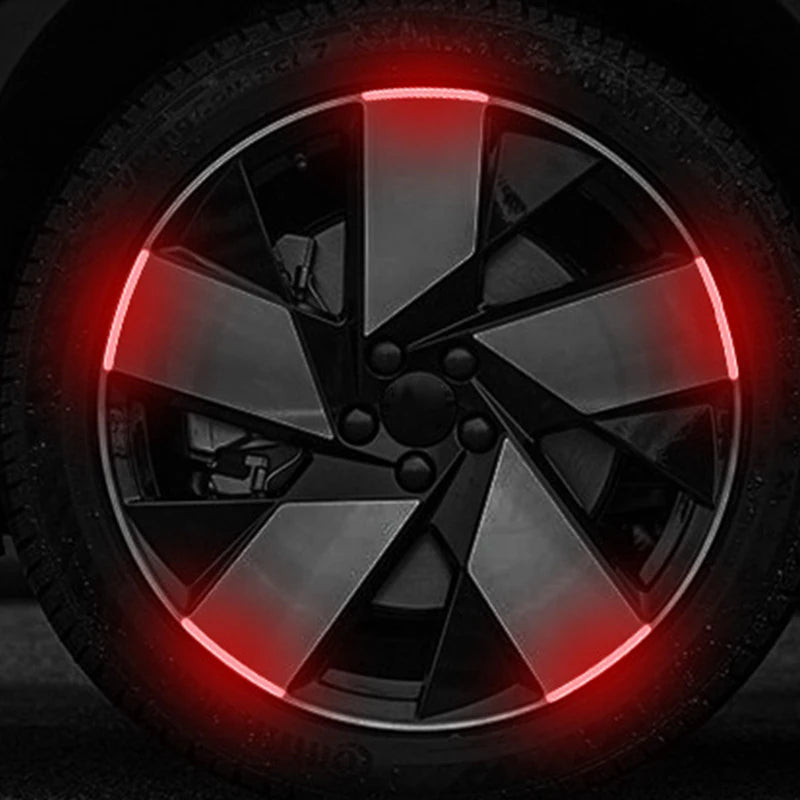 Reflective Car Wheel Hub Stripe Stickers – Luminous Safety Decals (20/40 Pcs)/Car