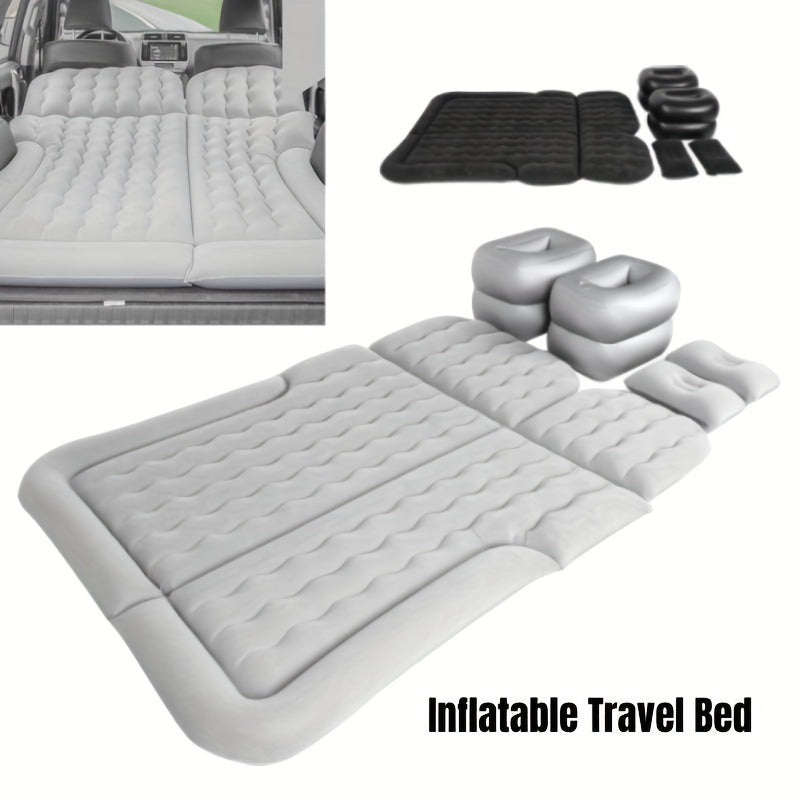 SUV Inflatable Car Air Mattress – Camping Bed Kit with Pillows & Pump (174x126cm)/Car