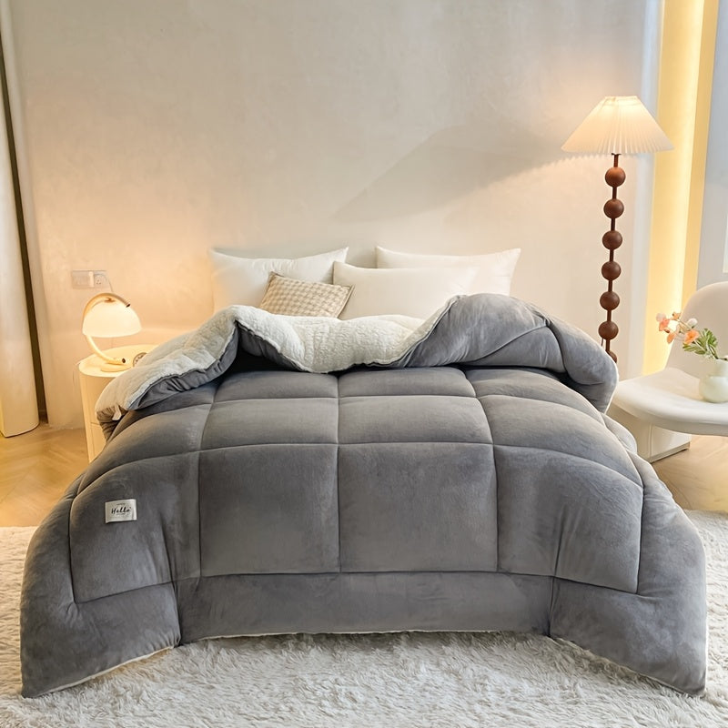Heavyweight Plaid Throw Blanket – Winter-Ready Acrylic Knit with Polyester Fill/Bedroom