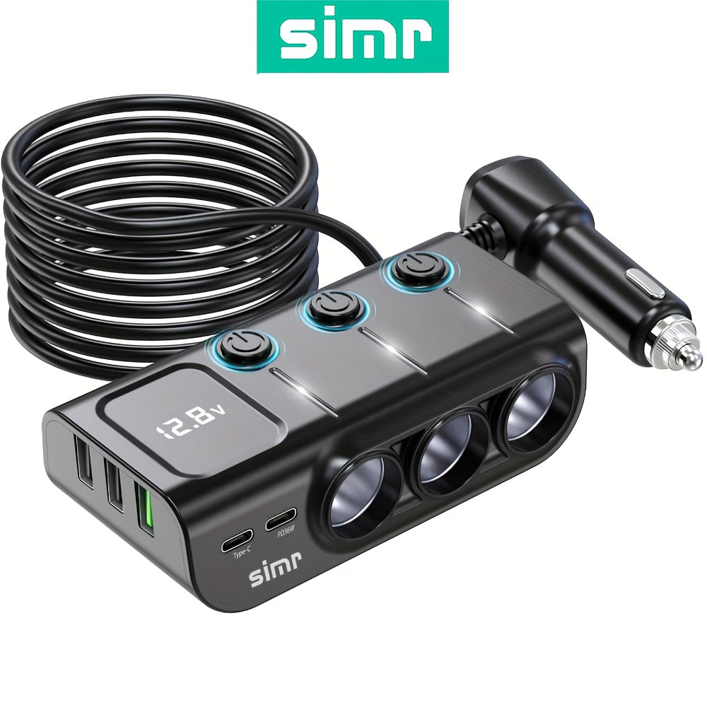 SIMR USB Type-C Fast Car Charger – Universal Car Plug Adapter (12V/24V Compatible)/Car