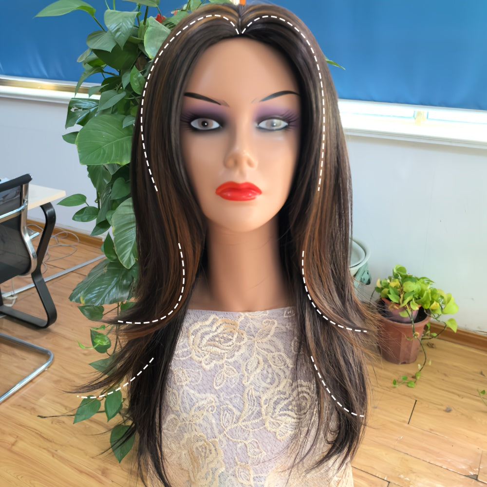 Classic Straight Synthetic Wig – Heat-Resistant 150% Density, Rose Net Cap (Basics Collection)/Crown & Glory Wigs