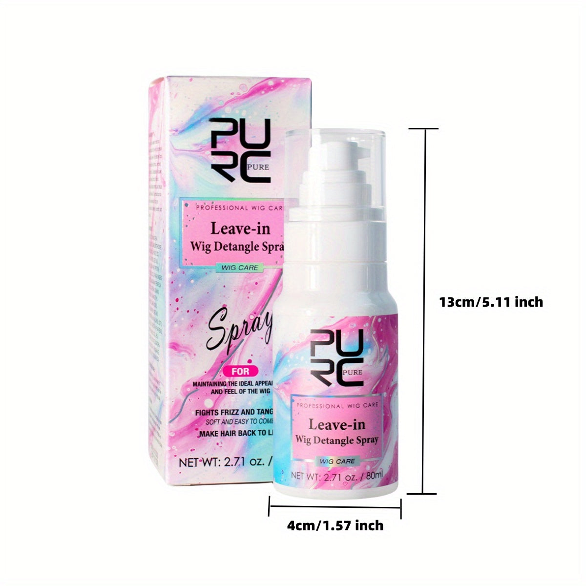 PURC 4-Piece Wig Care Kit – Coconut Oil Shampoo, Detangle Spray & Hair Cream Set/Style & Shine Hair
