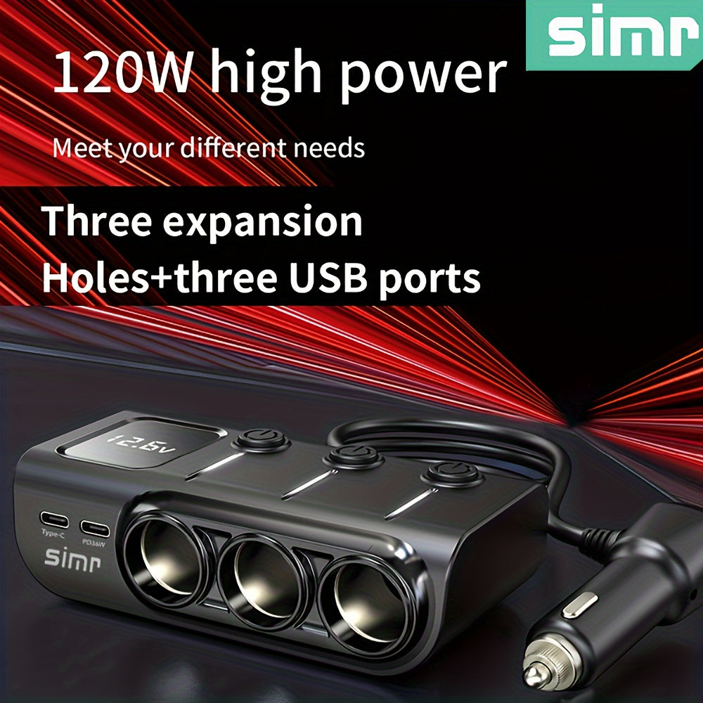SIMR USB Type-C Fast Car Charger – Universal Car Plug Adapter (12V/24V Compatible)/Car