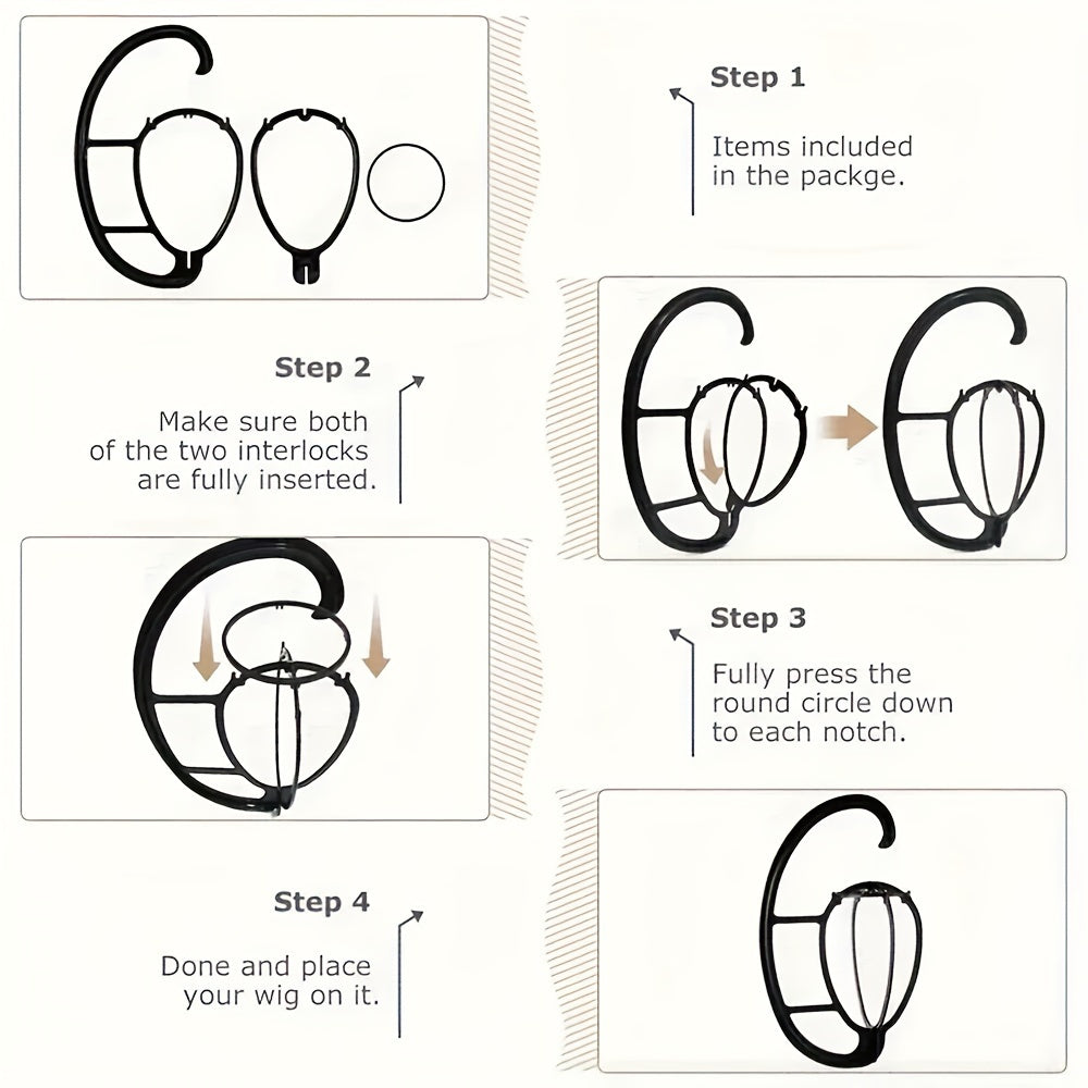 2PCS Hanging Wig Holders – Collapsible Wig Stand for Short to Long Wigs/Style & Shine Hair
