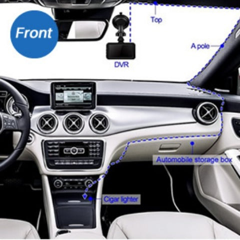 1080P Full HD Touchscreen Dash Cam – Front & Rear Cameras with Night Vision & G-Sensor/Car