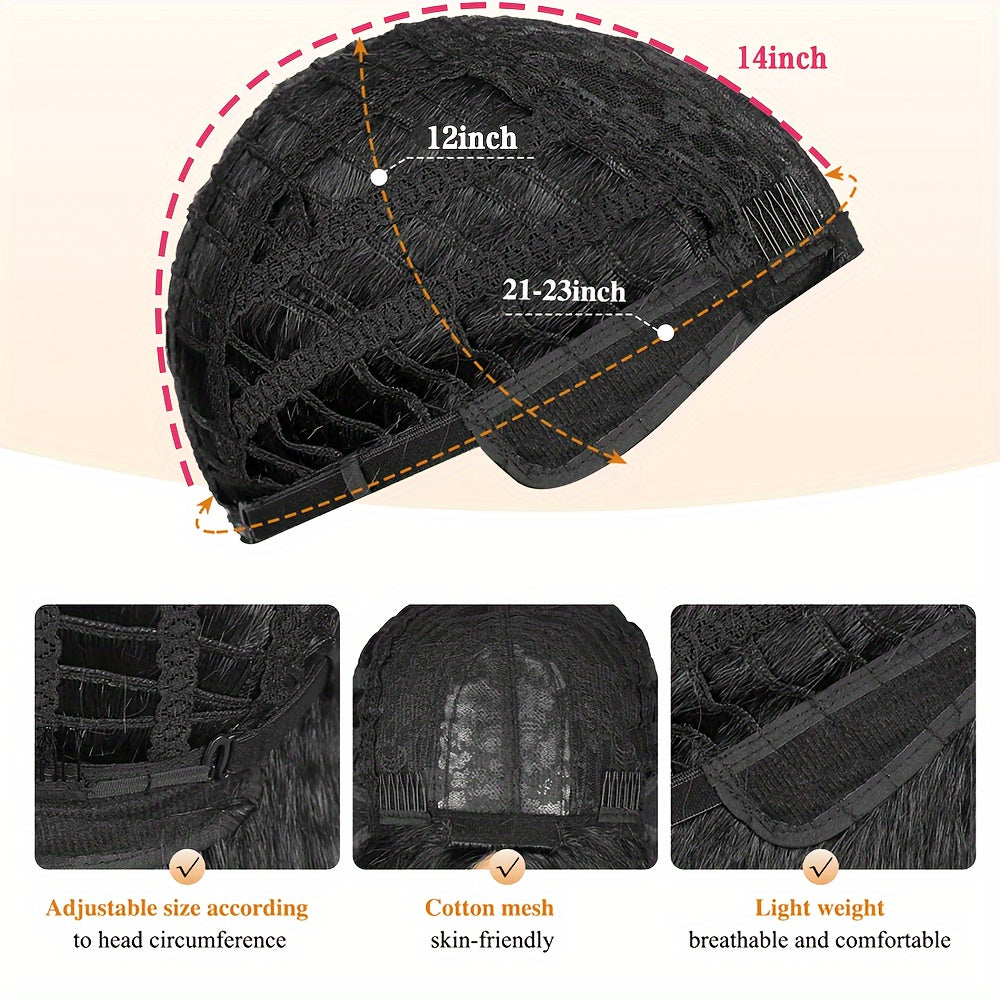 Classic Straight Synthetic Wig – Heat-Resistant 150% Density, Rose Net Cap (Basics Collection)/Crown & Glory Wigs