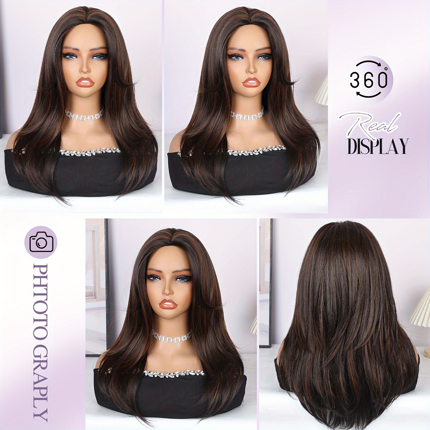 Classic Straight Synthetic Wig – Heat-Resistant 150% Density, Rose Net Cap (Basics Collection)/Crown & Glory Wigs