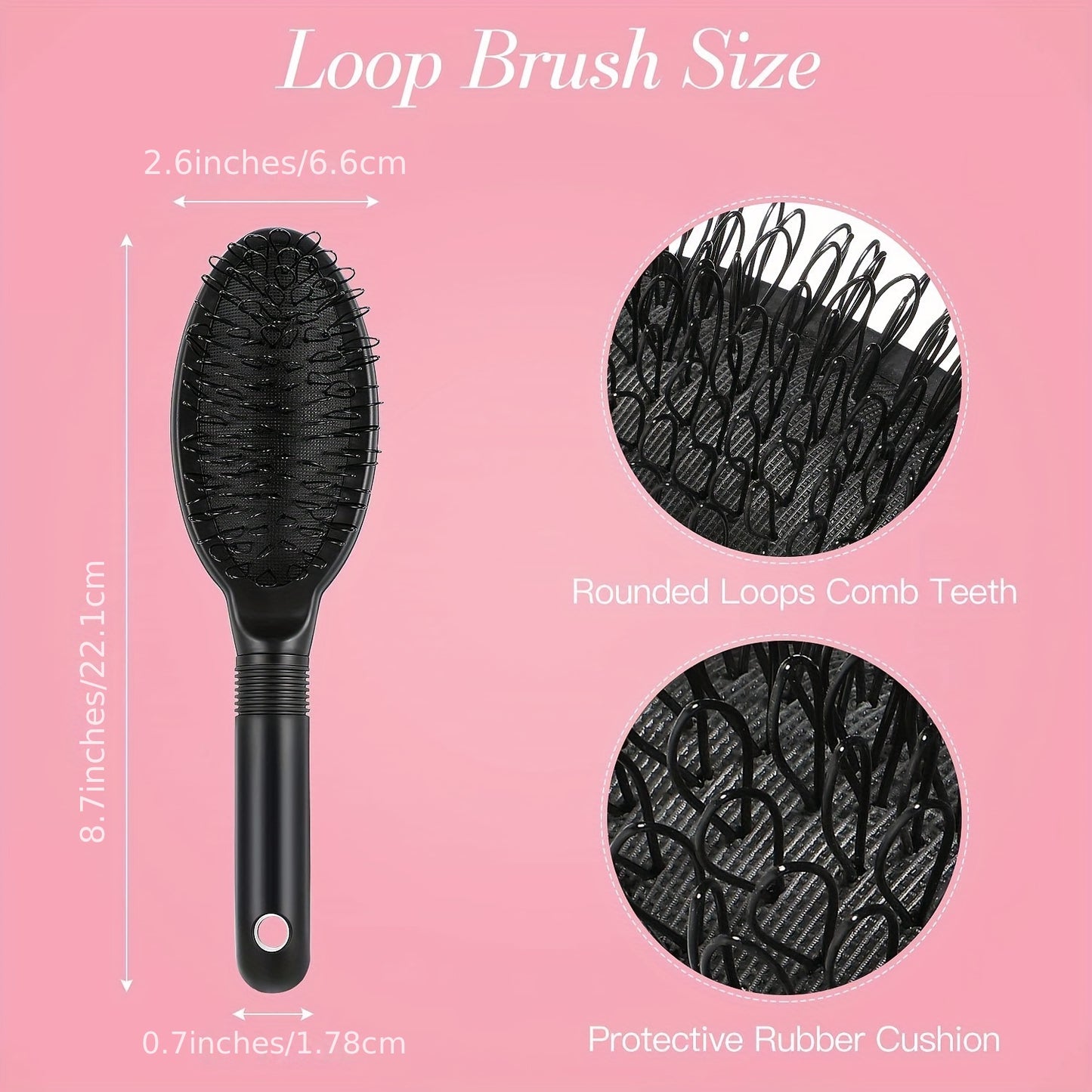 Style & Shine Hair  Unisex-Adult Hair Extension and Wig Styling Brush Set – Professional Detangling Paddle Brushes with Looped Nylon Bristles, Ergonomic Design, Lightweight for Easy Handling, Ideal for All Hair Types