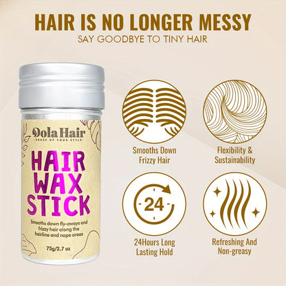 Style & Shine Hair  4Pcs Non-Greasy Hair Wax Stick Slick Back Hair Brush, Teasing Brush, Rat Tail Combs, Edge Brush For Flyaways, Wigs, Loose Hair Styling