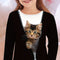 Girl clothing  Adorable  Cat Print Long Sleeve T-Shirt