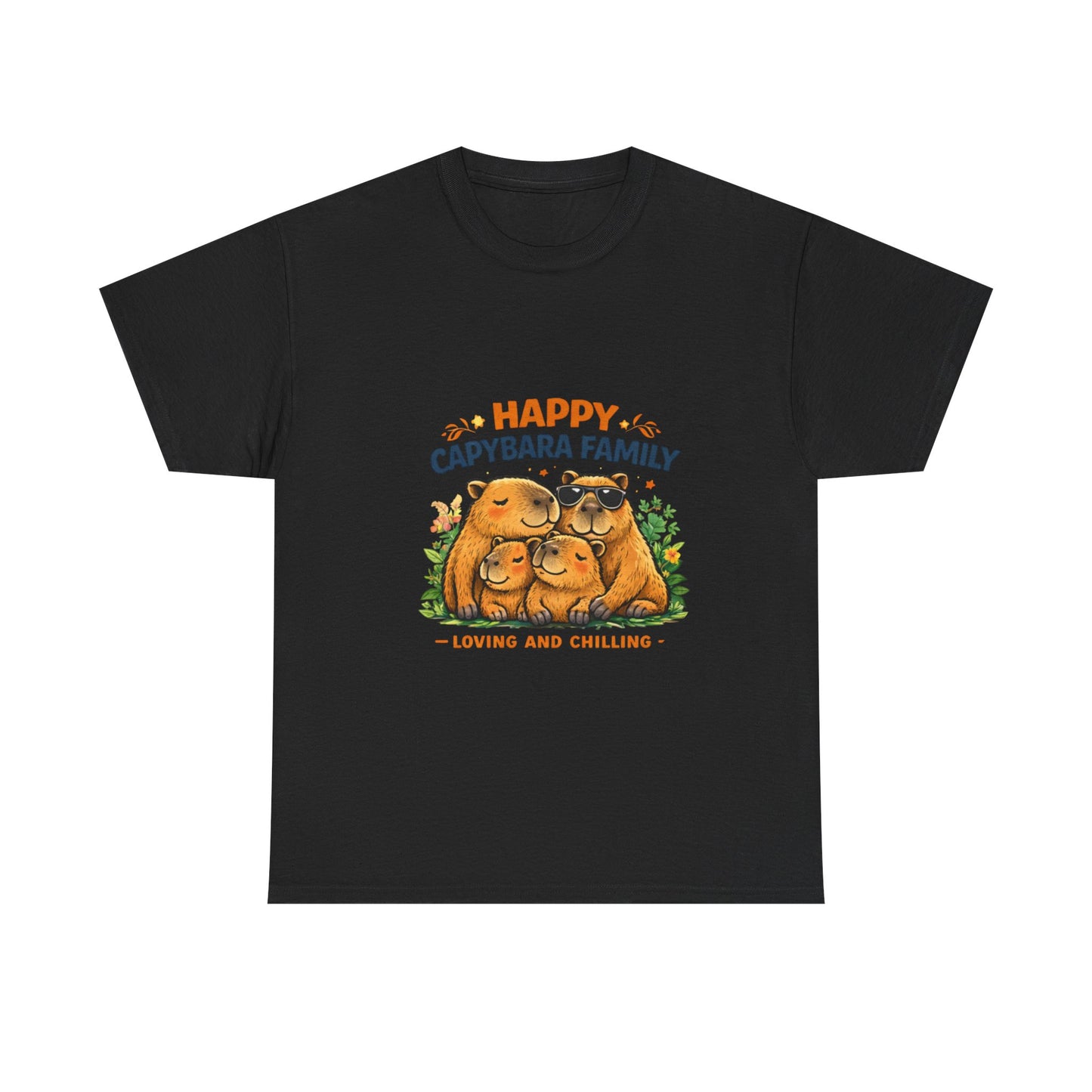 Happy Capybara Family T Shirt
