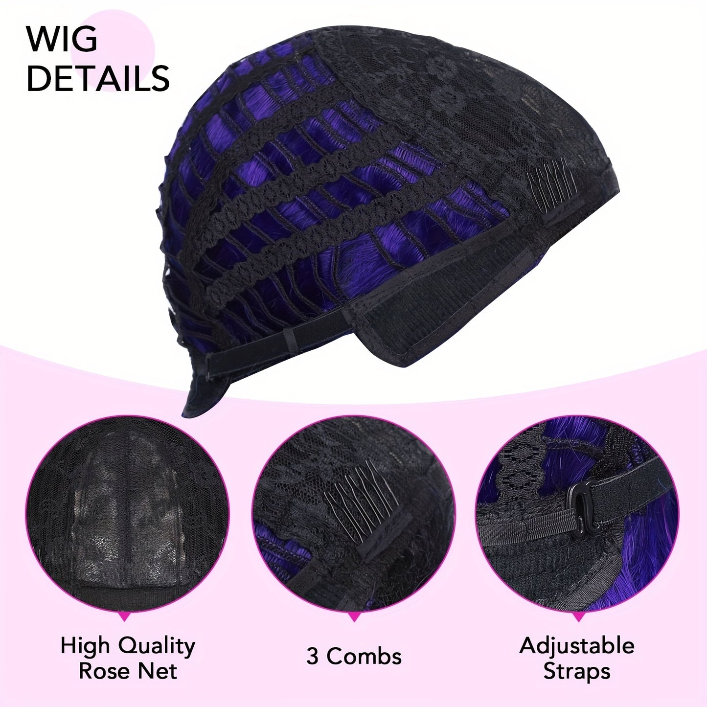 Crown & Glory Wigs  Elegant Ombre Purple Wig for Women - Long, Heat-Resistant Synthetic Hair with Dark Roots, Natural Look Body Wave Style (Black to Blue to Purple), 3 Tone, Colored Wigs, 1B, Elegant Style