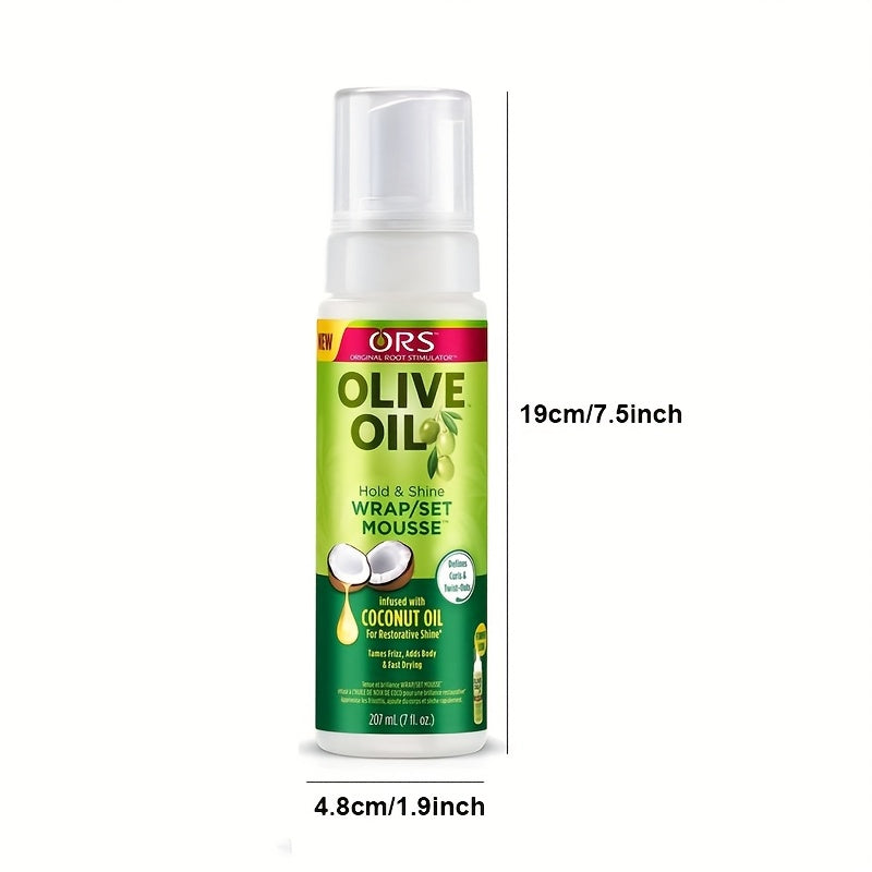 Style & Shine Hair  Wig Styling Mousse Olive Oil ORS Shaping Spray for Fluffy Hair, Dry Gel Foam Mousse.