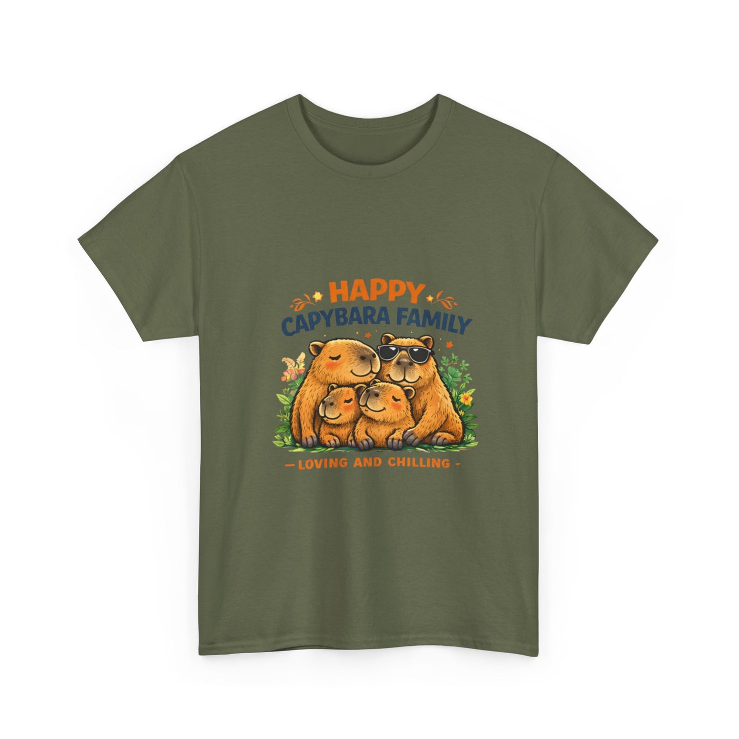 Happy Capybara Family T Shirt