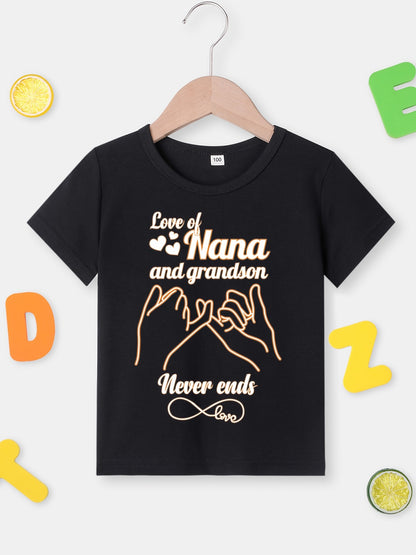 Boy clothing  Love Nana And Grandson T-shirt, Casual Short Sleeve