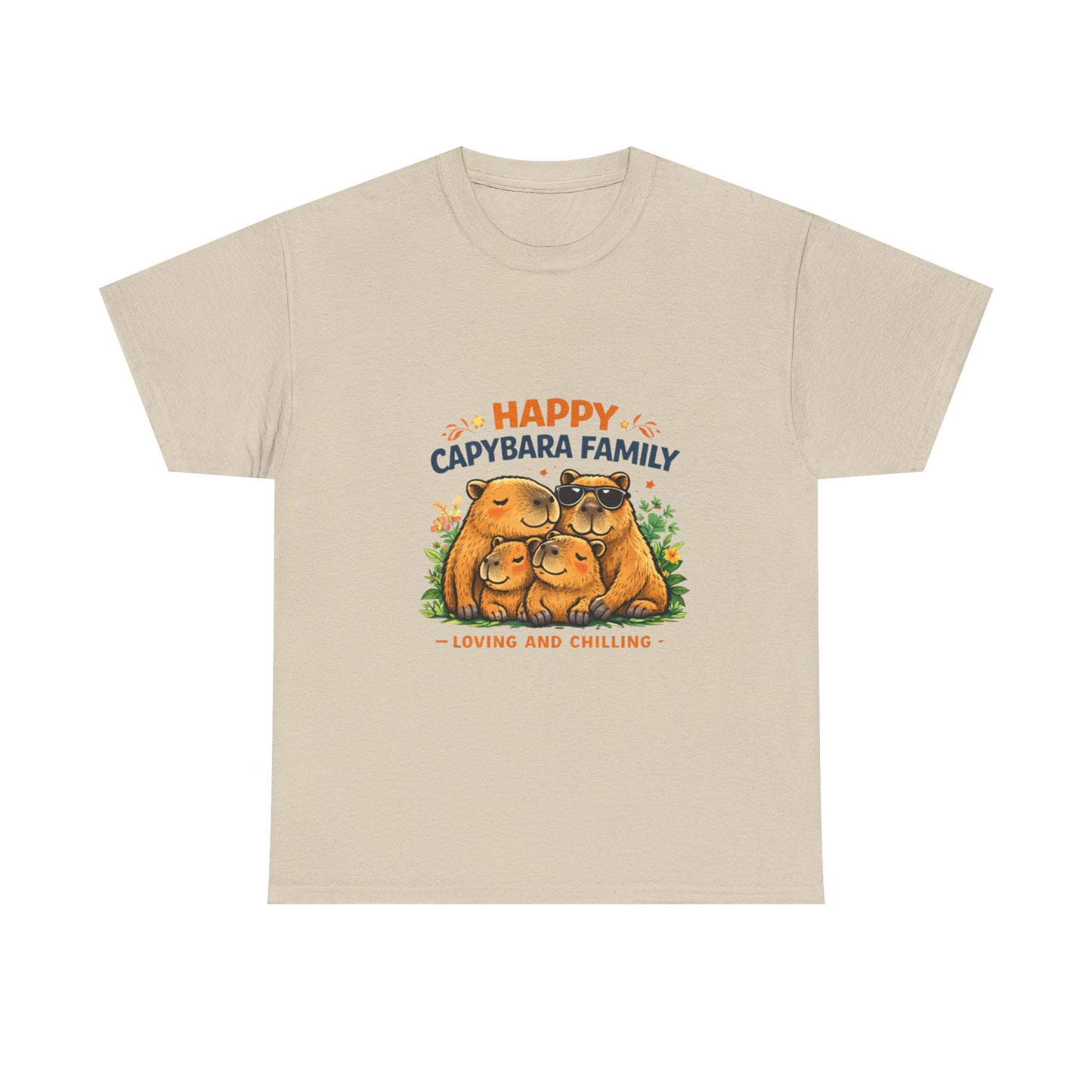 Happy Capybara Family T Shirt