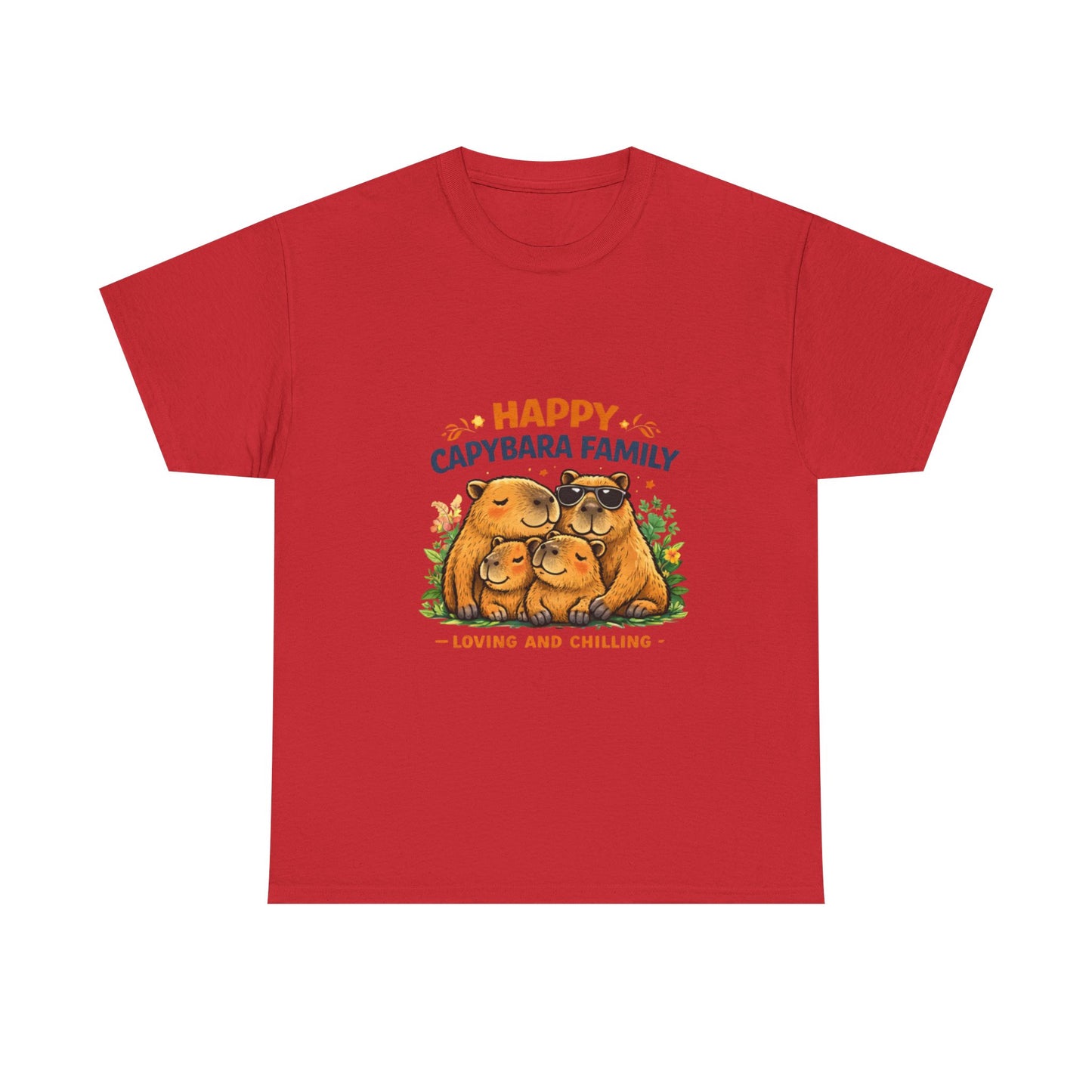Happy Capybara Family T Shirt