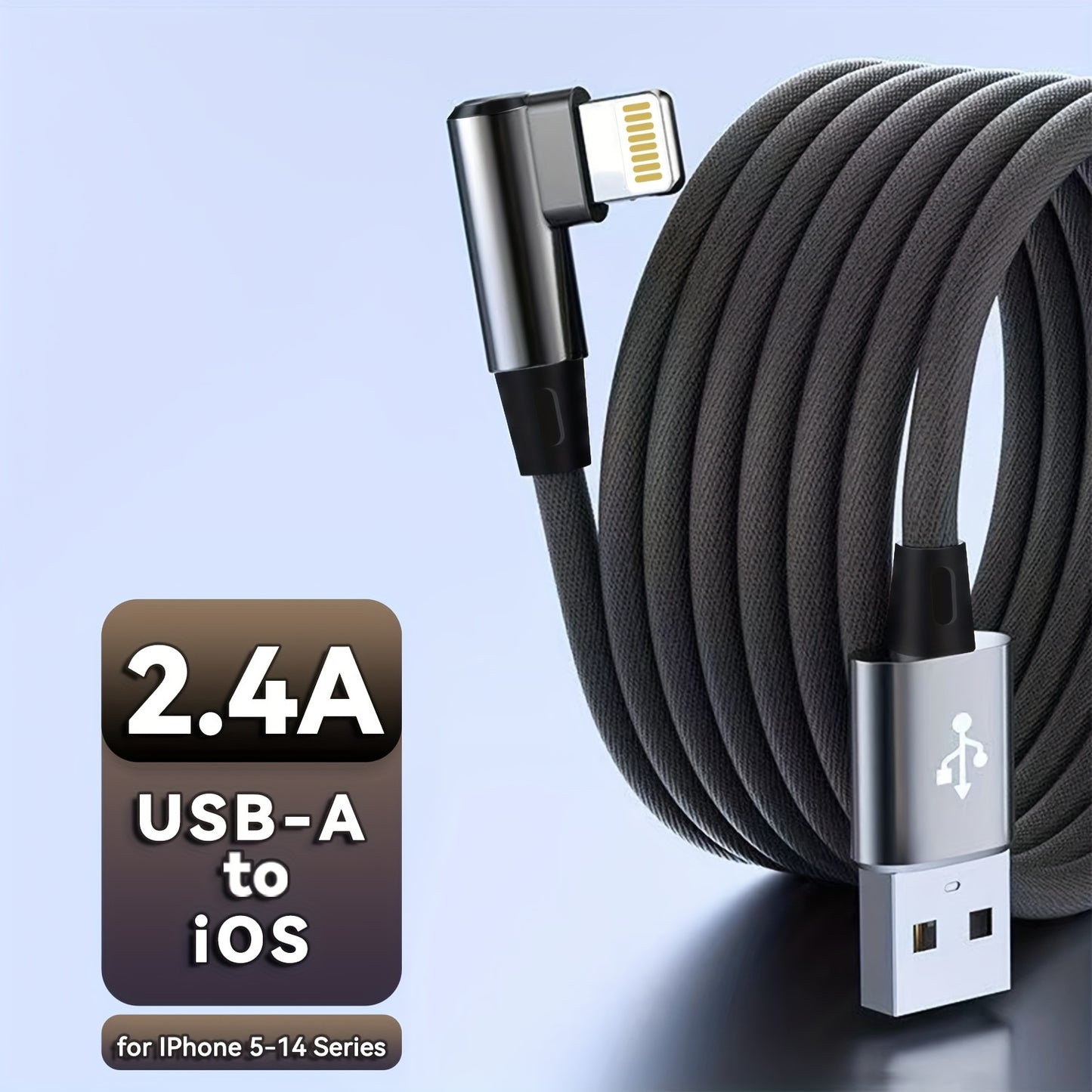 Mobile  90 Degree Right Angle 90 Degree USB-A to iOS Cable