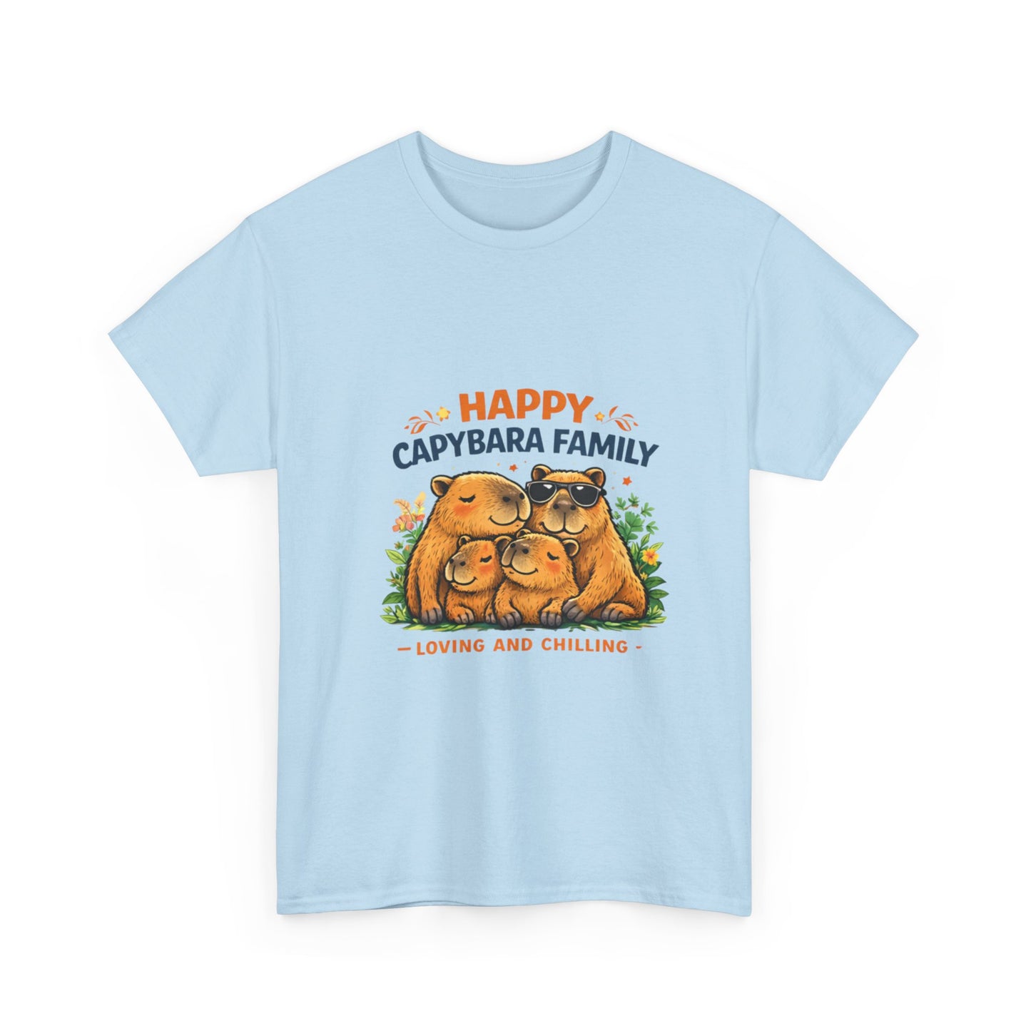 Happy Capybara Family T Shirt