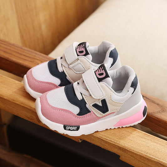 Girl Shoes -Toddler & Little Girl Mesh Sneakers – Soft Everyday Trainers in Pink or Grey