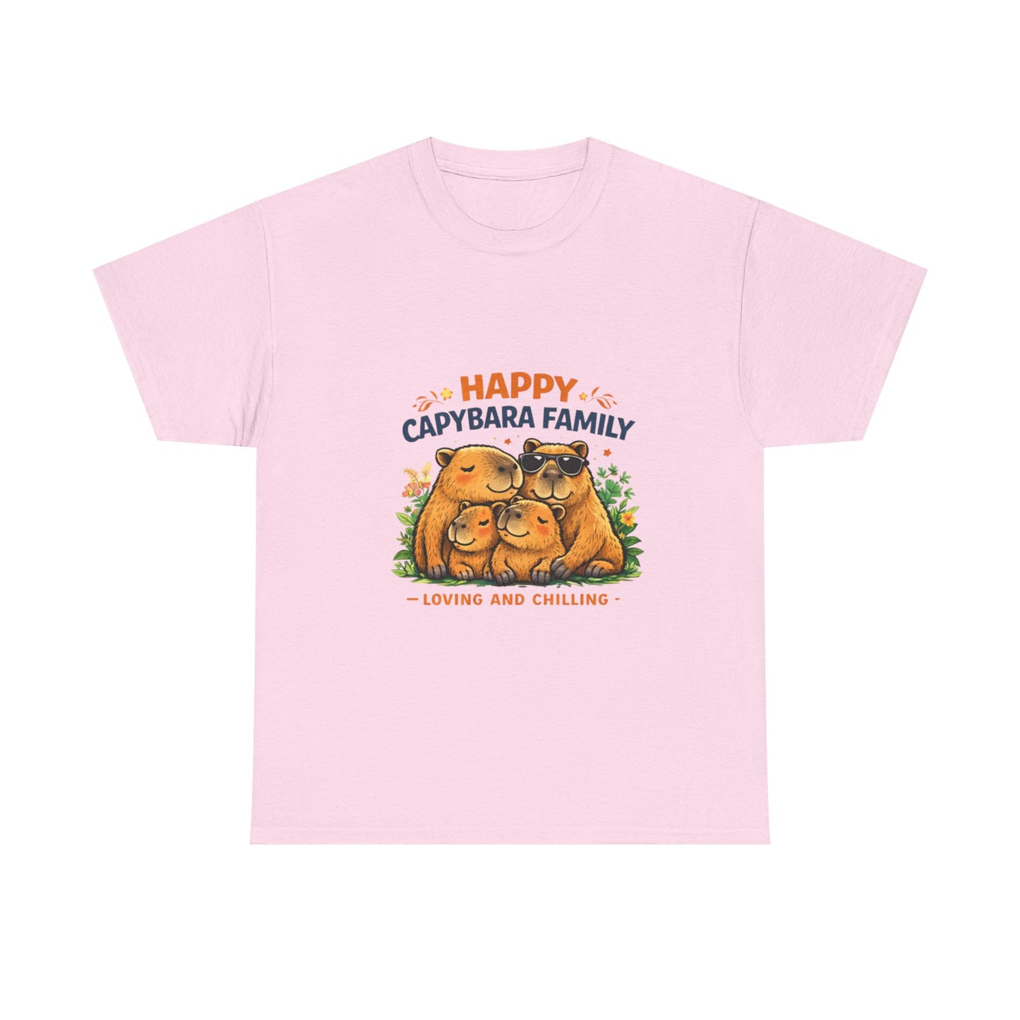 Happy Capybara Family T Shirt