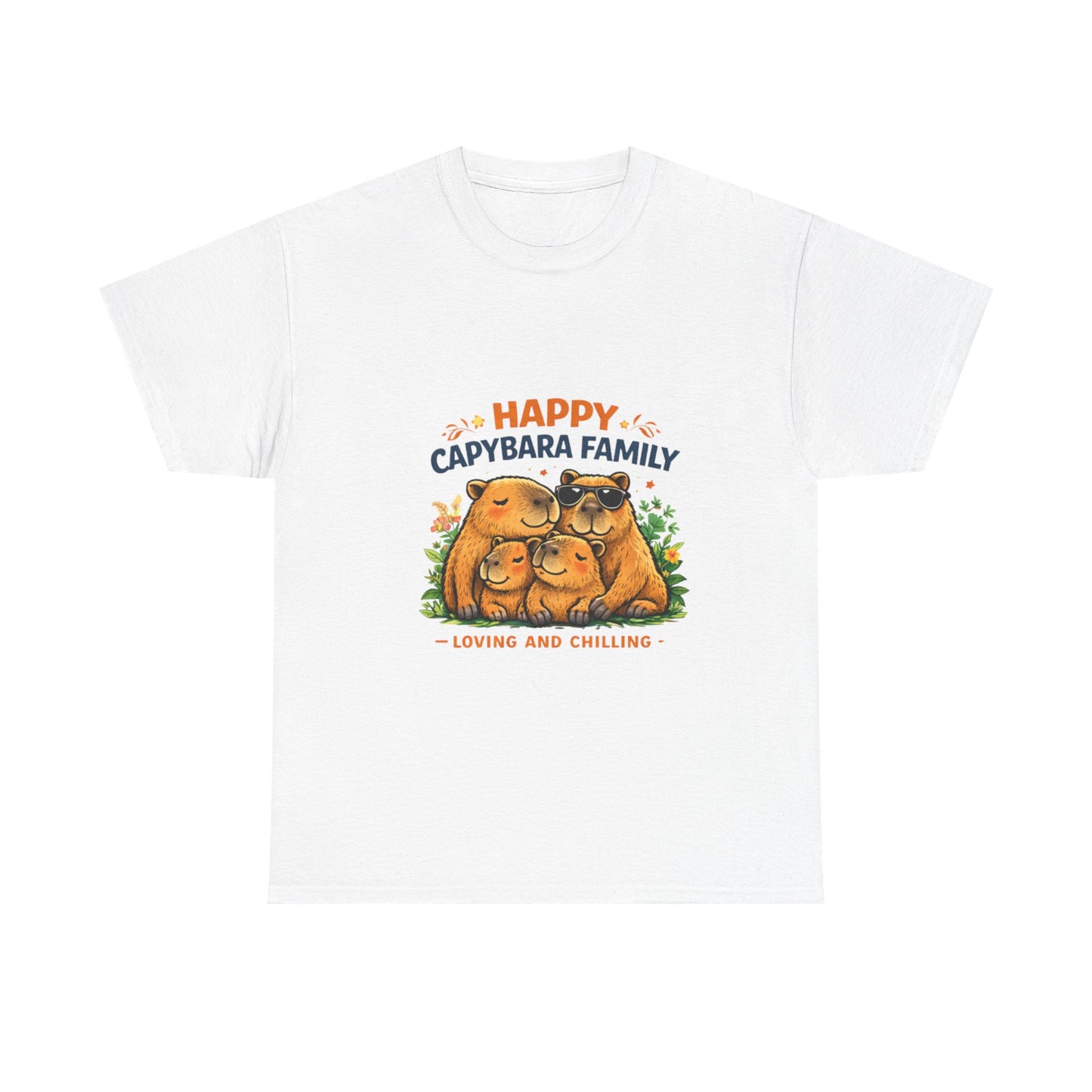 Happy Capybara Family T Shirt