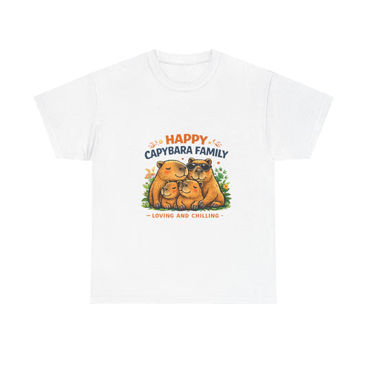 Happy Capybara Family T Shirt