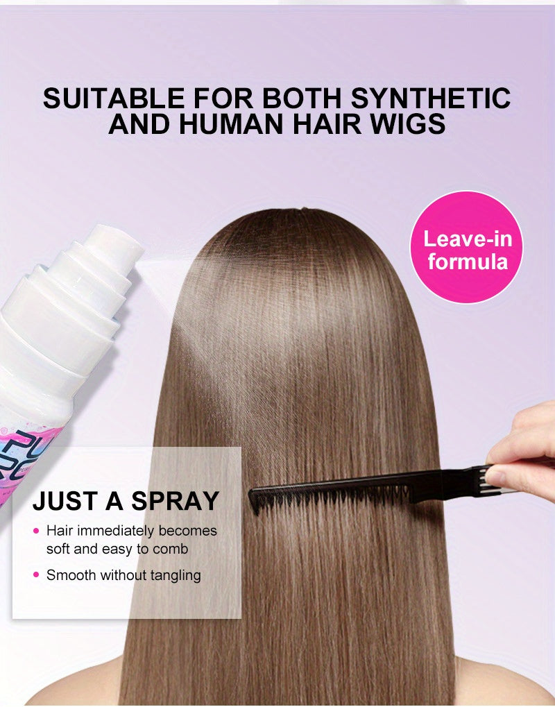 Style & Shine Hair  Wig and hair accessories PURC Leave-In Wig Softener Spray - Repairs Dry Hair, Fluffs & Detangles, Non-Knot Resistant with Glycerin & Plant-Based Ingredients